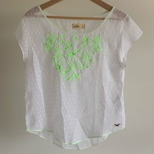 Hollister Sheer Short-Sleeved Top